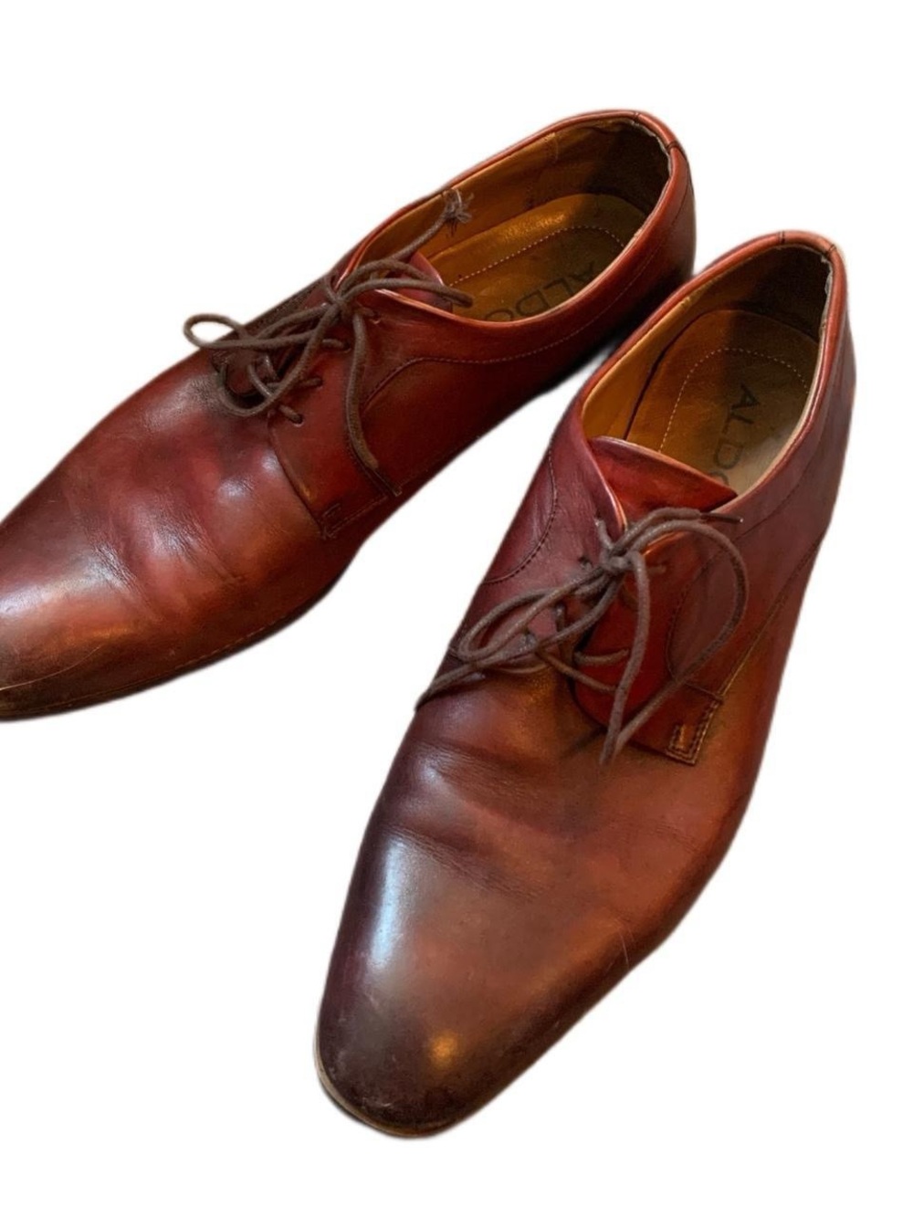 Aldo Men's Chestnut Brown Leather Dress Shoes